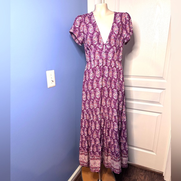 NATURAL LIFE Dresses & Skirts - NATURAL LIFE Purple Floral Maxi Dress